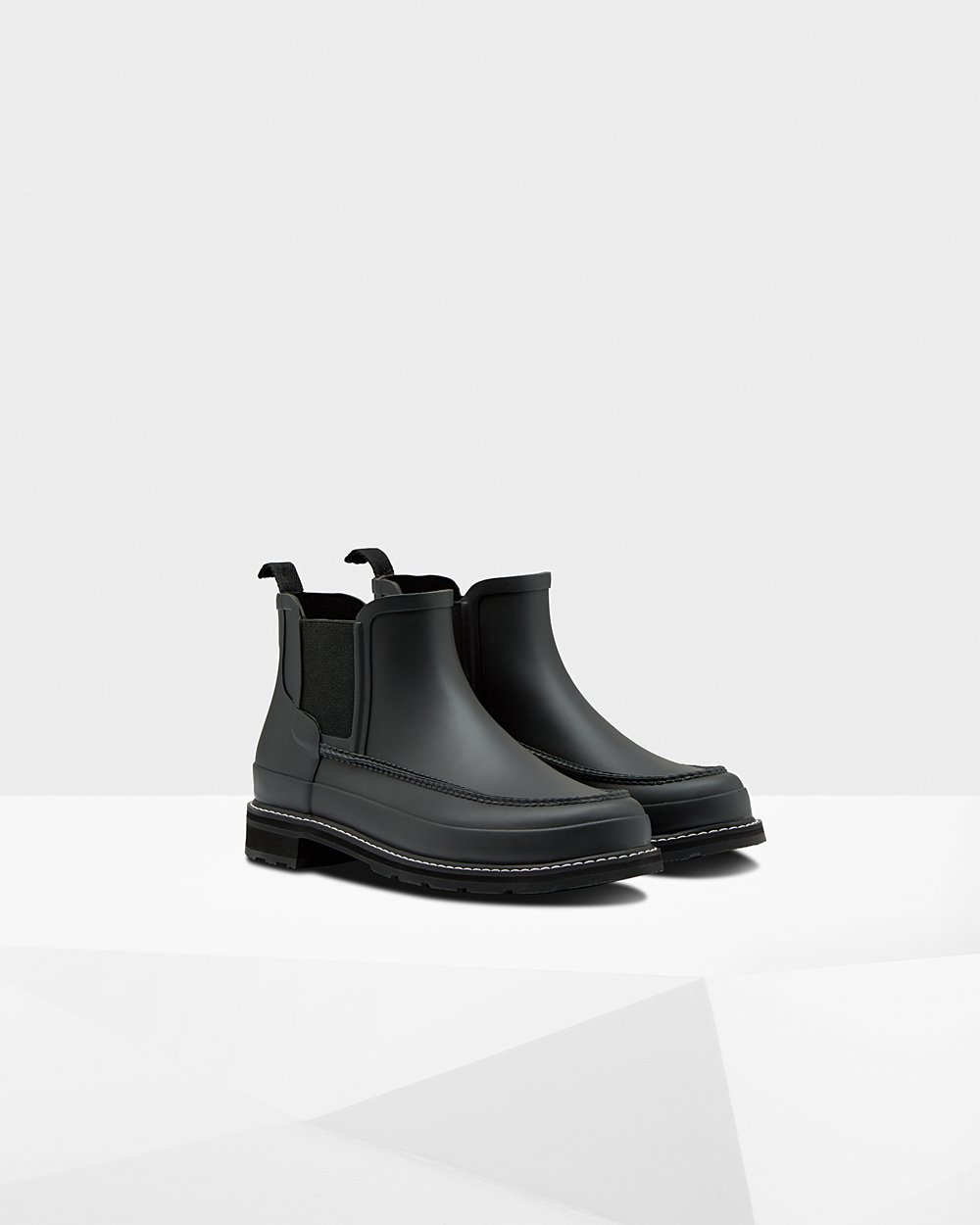 Bottes Chelsea Hunter Refined Moc Toe Homme Noir MJIPGOY-14